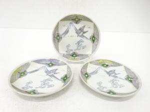 古伊万里　印判手　一富士二鷹三茄子　小皿　3客揃